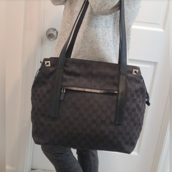 GUCCI VINTAGE EARLY 2000'S GG CANVAS TOTE/SHOULDER BAG CANVAS/LEATHER - Picture 2 of 15